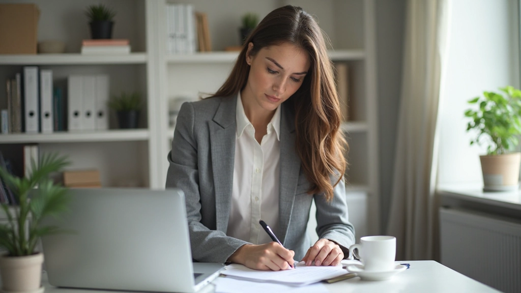 Professionele werkplek met productiviteitstools en georganiseerde bureau